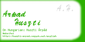 arpad huszti business card